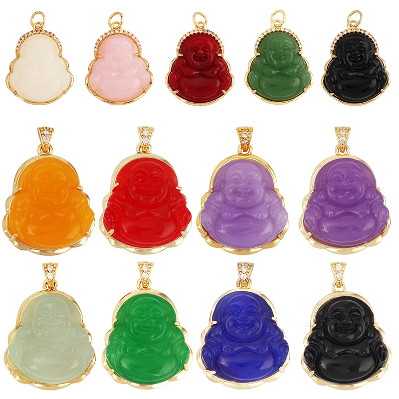 Maitreya Buddha Happy Smile Big Belly Pendant ,18K Real Gold Plated Colour,Necklace  Pendant for Handmade Jewelry Supplies M99