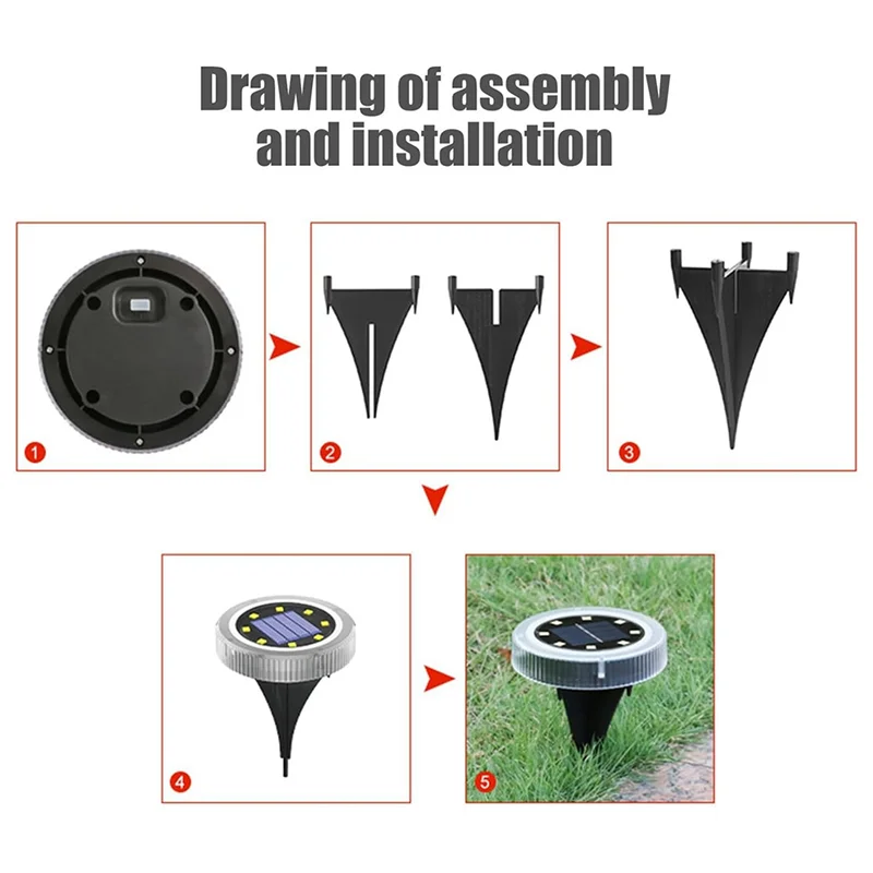 

Solar Light Outdoor Solar Ground Lamp Outdoor Patio Garden Lamp Decoration Villa Steps Underground Lamp Ground Plug Lamp Durable