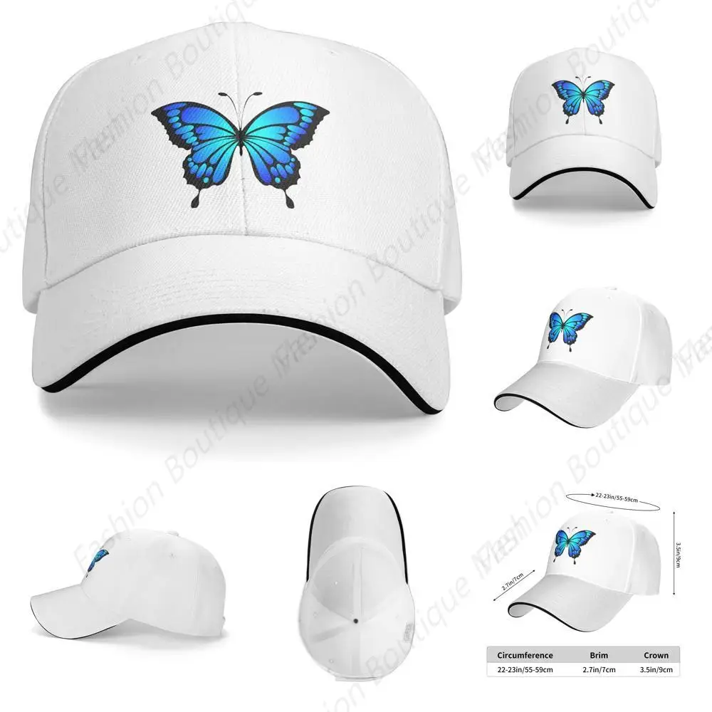 

Hot-Selling vintage Butterfly Printing Sunscreen Cowboy Hat Peaked Caps Sandwich Caps Trucker Hat Men Women Fashion Caps