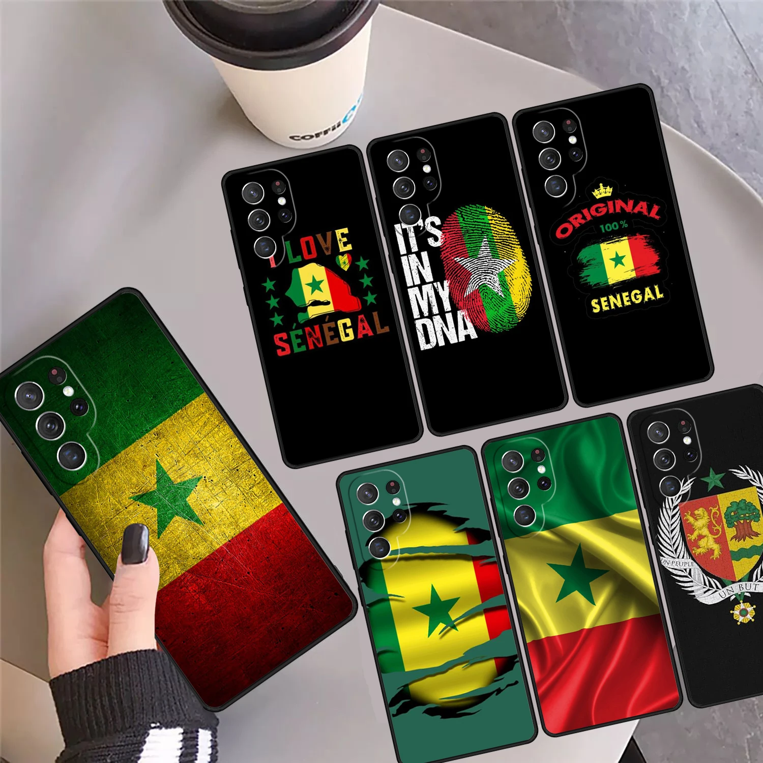 Senegal Flag Phone Case Cover For Samsung Galaxy S24 Ultra 23 S22 Plus S21 FE S20 S8 S9 S10 Note 10 Pro Note 20