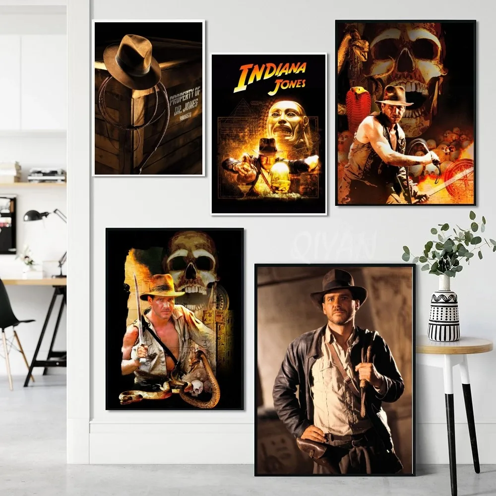 Hot I Indiana Jones Movie Poster Paper Print Home Living Room Bedroom Entrance Bar Cafe Art Painting Decoration