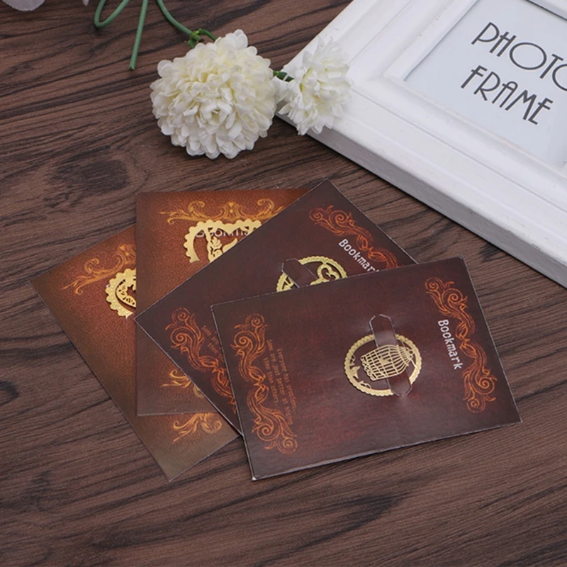 Shiny Gold Metal Bookmarks Exquisite Decorative Pattern Beautiful Decoration
