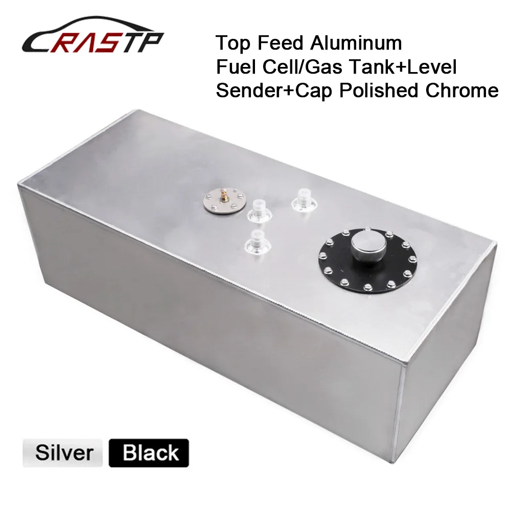 RASTP-50L Car Fuel Tank Container Aluminum AN8 Port Plug With Cap Sensor High Performance Billet Black Silver RS-OCC031