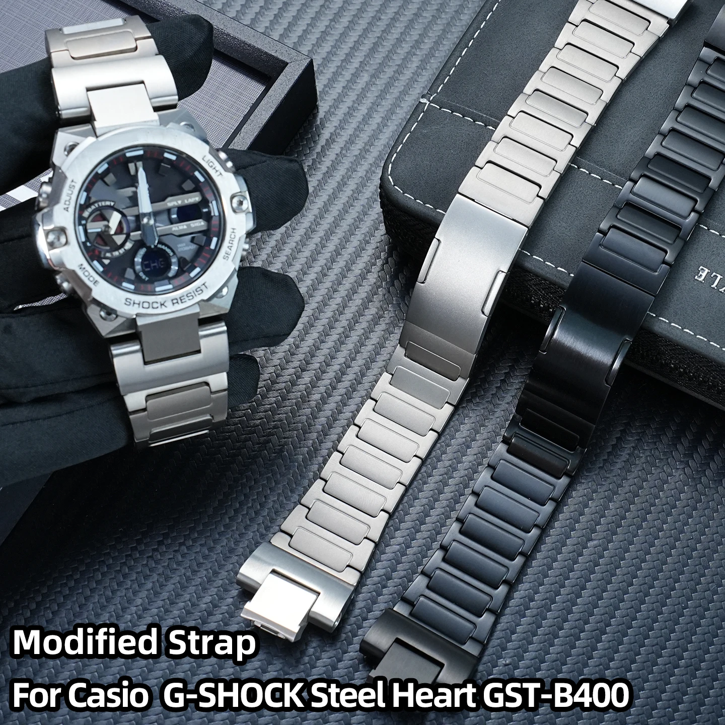 

GST-B400 Модифицированный ремешок подходит для часов Casio G-SHOCK Steel Heart Серия GST-B400 Ремешок для часов из титанового сплава Мужские аксессуары