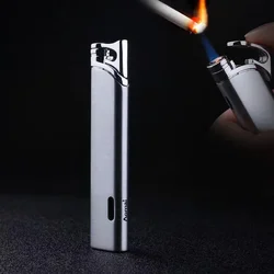 Metal Mini Windproof Tungsten Wire Ignition Jet Flame Turbo Butane Gas Torch Lighter Visible Gas Window Portable Cigar Lighters