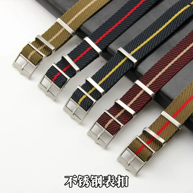 SKM  20mm Woven Nylon Strap 22amm for Tudor Black Bay Seiko CASIO Rolex IWC Omega Adjustable Fabric Watch Band