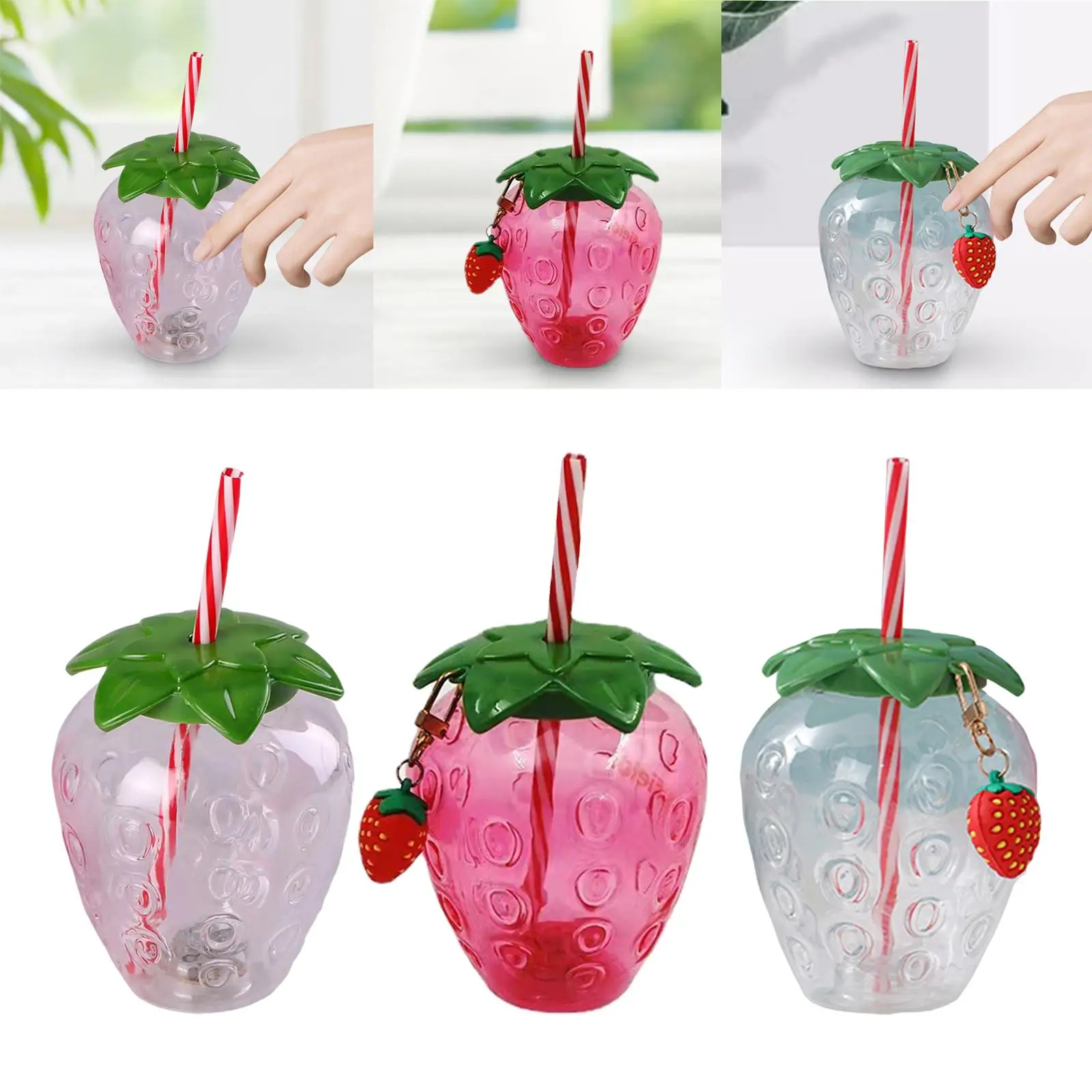 10x Strawberry Sippy Cup with Straw for Kids for Hawaiian Household Birthday