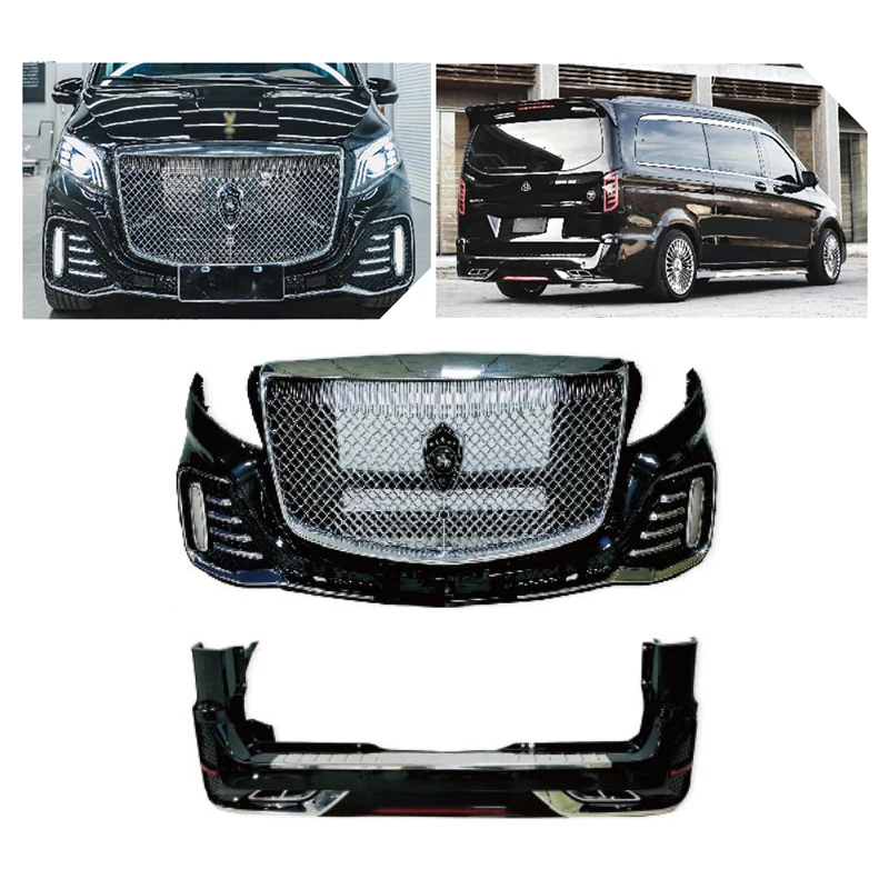 Hot Selling Car Modification Front Bumper Rear Bumper Grille Upgrade to Bentley Style Body Kit for Mercedes Benz V260 Vito W447