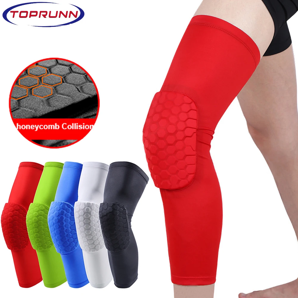 1PC Knee Pads Basketball running Protector Compression Sleeve Honeycomb Foam Brace Knee pads Fitness Gear Sports Support