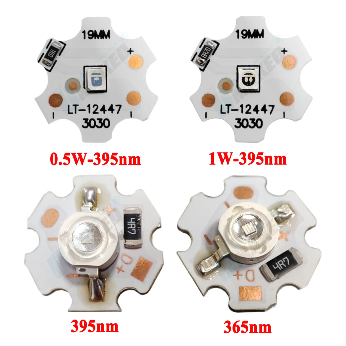10pcs  DC 5V LED UV Purple 395-400nm light SMD Lamp Plate 19mm 20mm bulb downlight source, 31mm lamp PCB panel diy table lamp