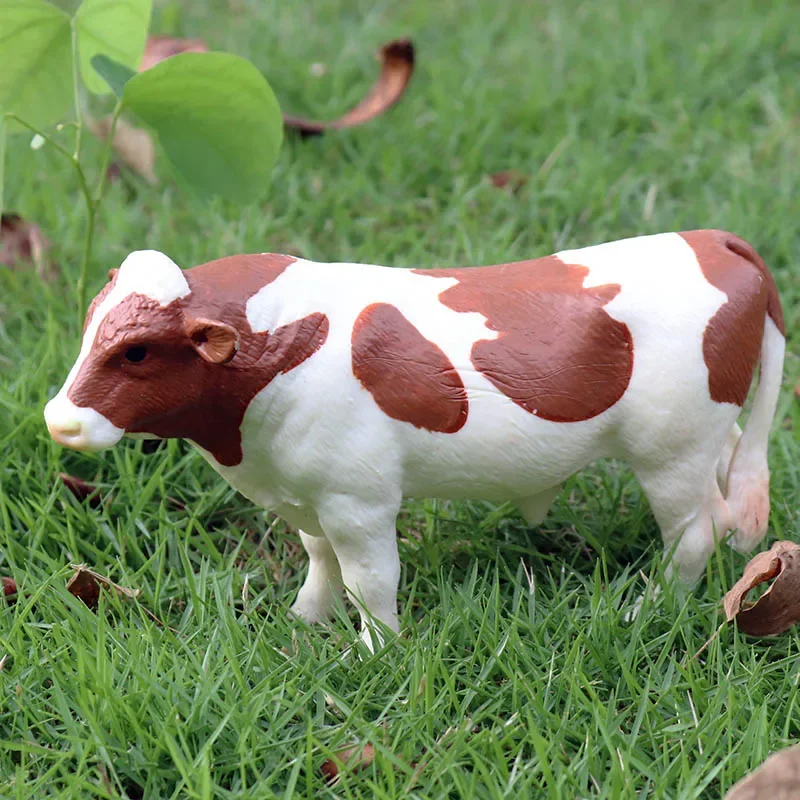 OozDec Simulation Cute Farm Animals Milk Cow Cattle Calf Angus Bull Buffalo Model Action Figures Educational Cute Toy Kid Gift