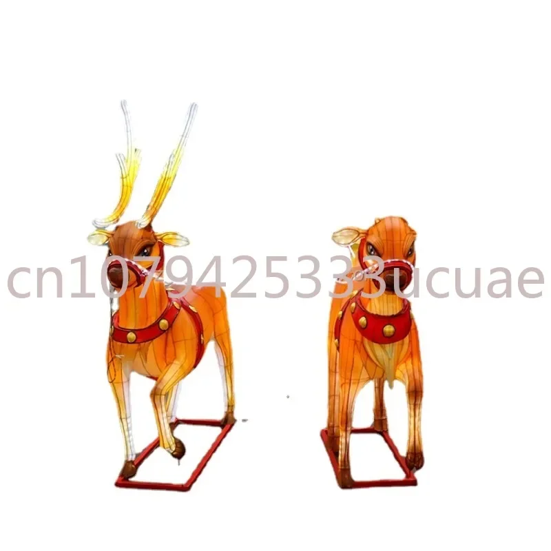 Christmas Lanterns christmas lights outdoor decoration Santa Claus Carriage and fawn