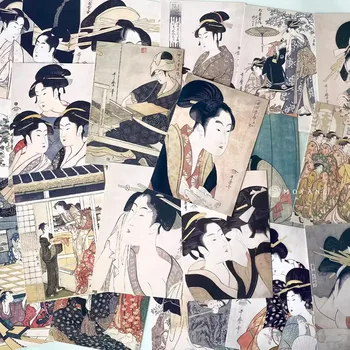 30 개/대 일본 Kitagawa Utamaro 그림 엽서 INS 스타일 인사말 메시지 카드 DIY 저널 장식 학생 선물