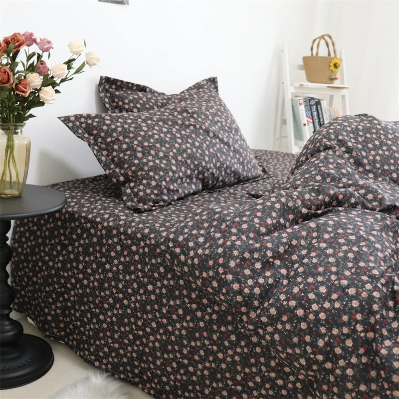 

Hotel Sheet Breathable Fitted Pillowcase Flat 4-Piece 3-Piece Comfortable Bedding Cover Nordic Soft Modern Set Bed Duvet Cotton