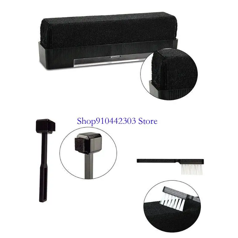 مجموعة أدوات التنظيف، فرشاة تنظيف، فرشاة تسجيل مخملية مضادة للكهرباء الساكنة، مضادة للخدوش، سجل فينيل القرص الدوار لتنظيف #2