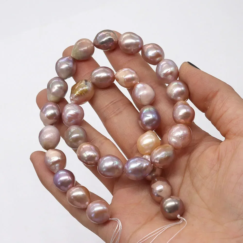 Irregular Round Charm Purple Natural Freshwater Pearl Loose Bead String 9-10mmDIY For Making Necklace Earrings Bracelet Jewelry