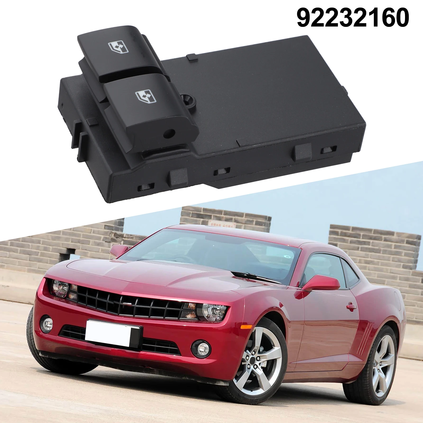 ​ Interruptores de Ventana 92232160 para Chevrolet Camaro 2010-2011, Interruptor Elevavidrios Eléctrico para Puerta Delantera del Conductor, Plástico