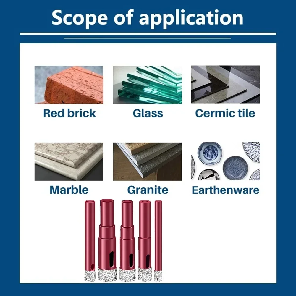 Punte diamantate a secco brasate da 6-14 mm per piastrelle di ceramica, apri fori, granito, marmo, porcellana, gres, sega a tazza, strumenti di perforazione