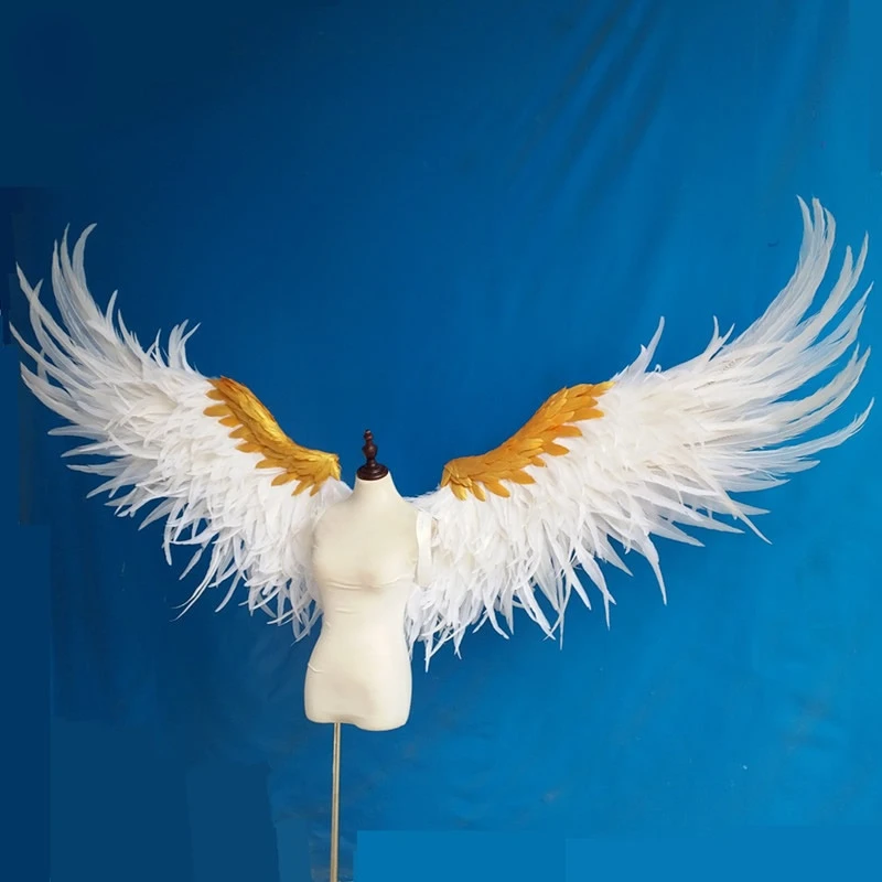 Adults High quality Photography Props White Angel Wing Shoot Accessories Studio Creative Natural Feather Fairy Wings