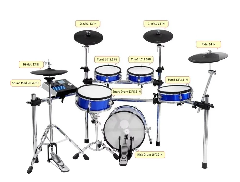 XD-900-KM Acoustic Feeling Pads OEM&ODM Electronic Drum Set Factory Direct Sales Drum Electric Drum Set Professional - Image 3