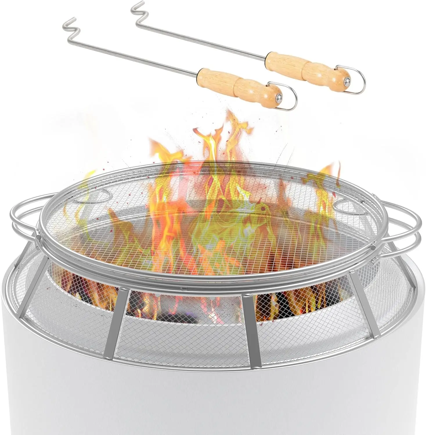 

Spark Protector Mesh Screen for Bonfire 19.5 Inch, Stainless Steel Fire Pit Spark Screen Mesh Fire Pit Spark Protector wit