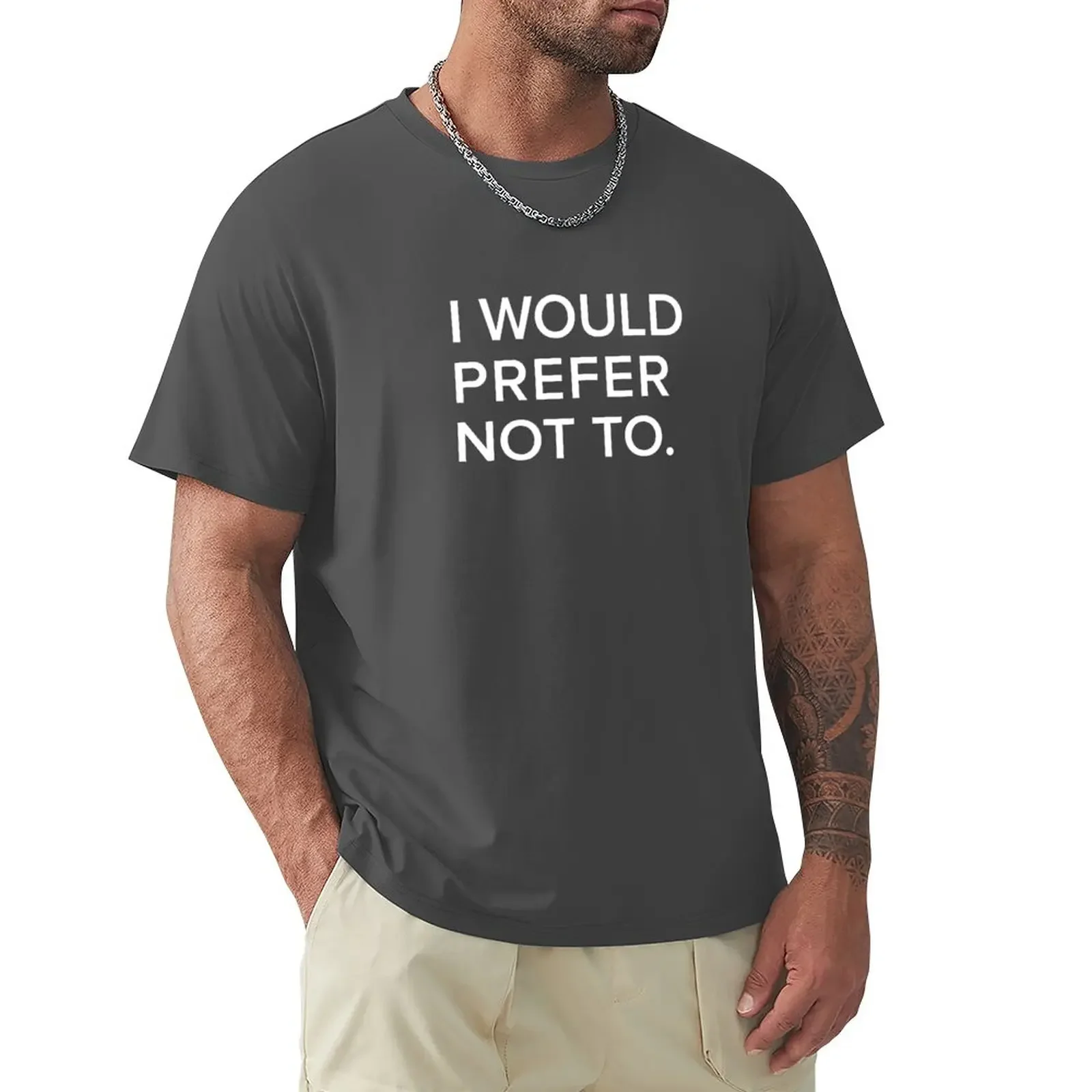 I would prefer not to. (Zizek/Bartleby) o-neck animal print  for boys humor mens clothes in tops & tees vintage Informal Outfits