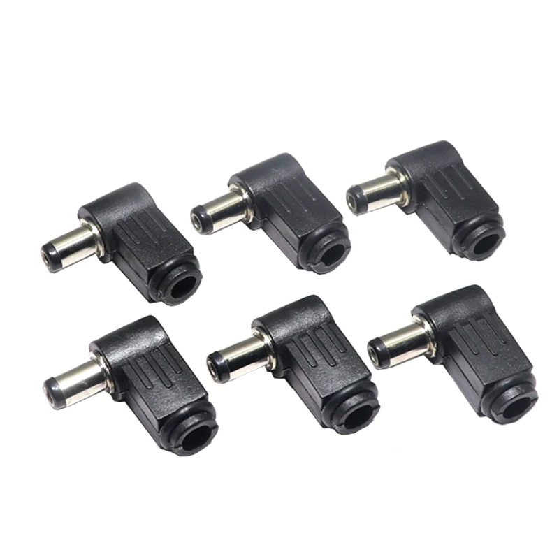 【10PCS】5.5x2.1mm DC Plug 90 degree elbow 5.5x2.5MM DC power plug wiring assembly welding wire type 5.5*2.1mm 5.5x2.5mm