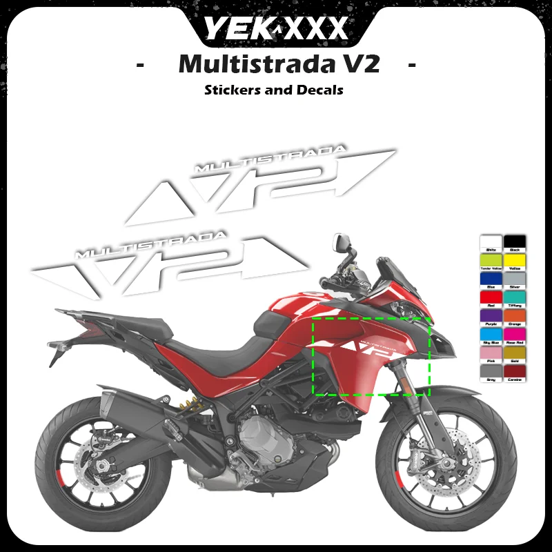 

Motorcycle Body Stickers Decals Compatible For Ducati Multistrada V2 2021-2023 Fairing Panel Kit Compatible 950 2019-2020