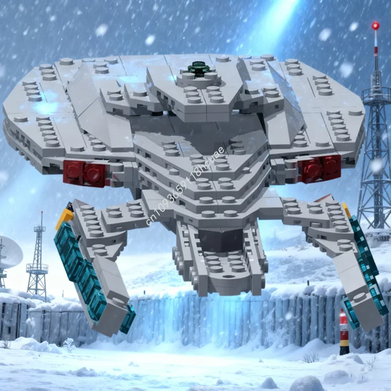 327pcs MOC Luna Class Starship USS Titan Smooth Spaceed Model Building Blocks Architecture Assembly DIY Creative Idea Brick Gift