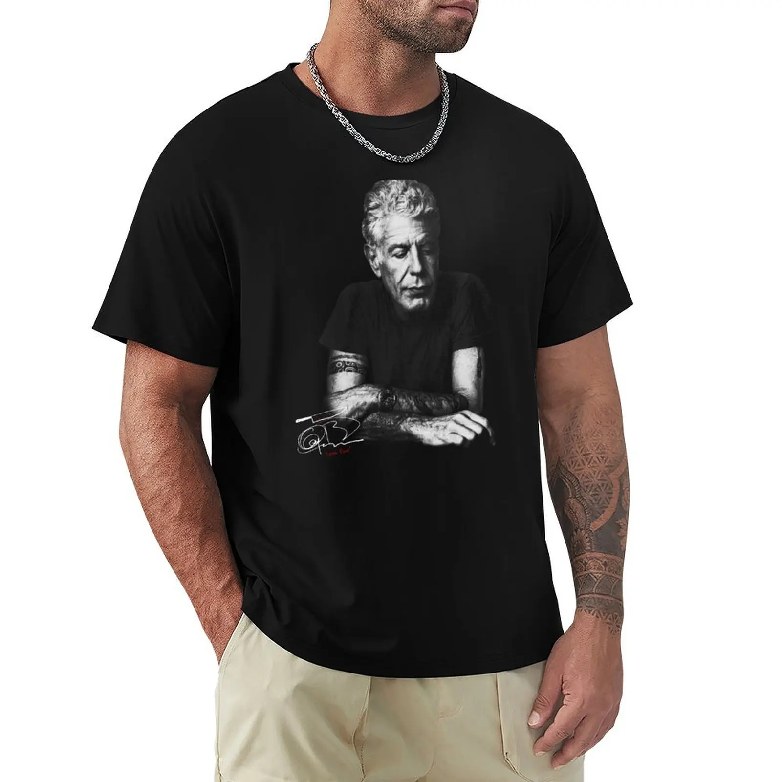

Mr. Anthony Bourdain T-Shirt plain T-shirts oversize summer top t shirts for men cotton