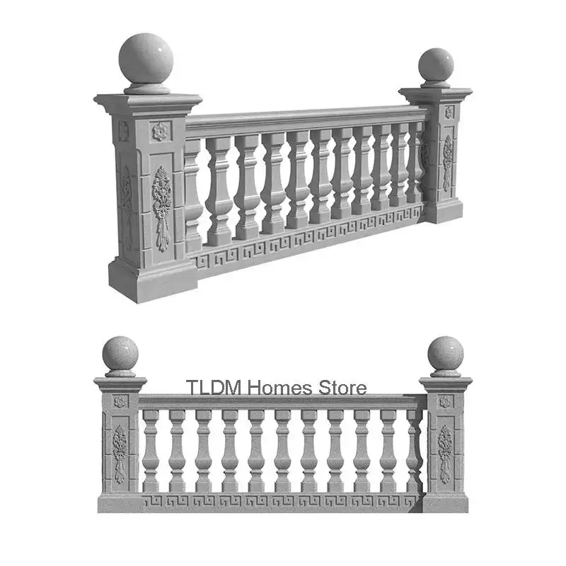 Thickened PP Roman Column Mold for Home Balcony Cast-in-place Square Cement Column Railing Mold Villa Garden Building Fencing