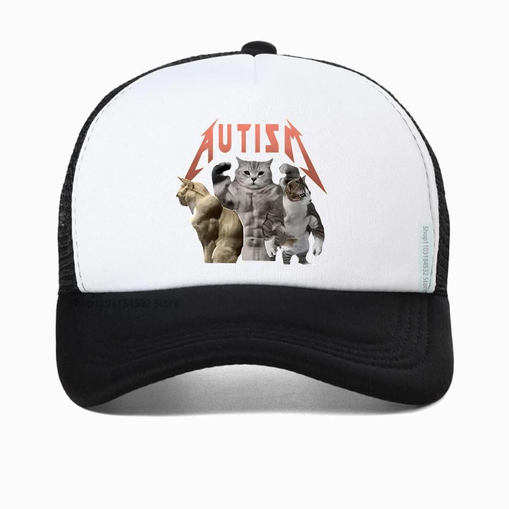 

Buff Cats Autism Memory hat Fitness Gym Fashion Hip Hop baseball cap Women's Summer Comfortable adjustable Mesh breathable caps