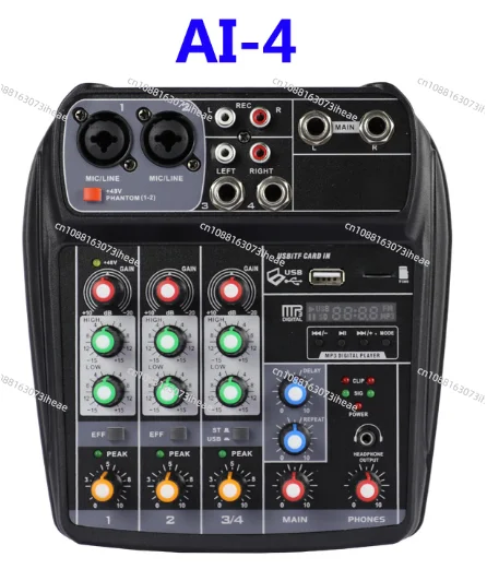 Hot selling portable usb audio interface 4 channel recording mixer for music and podcasting