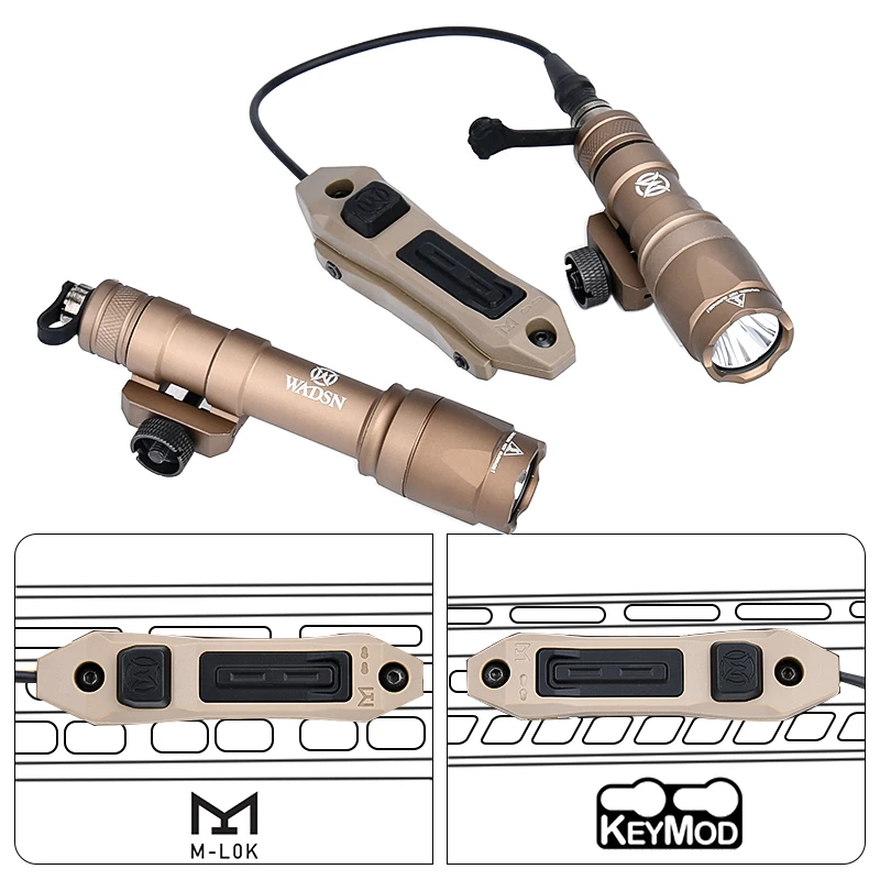 

WADSN Tactical M300 M600 Hunting Flashlight Airsoft White LED Scout Light Dual Function Pressure Button Switch For 20MM Rail