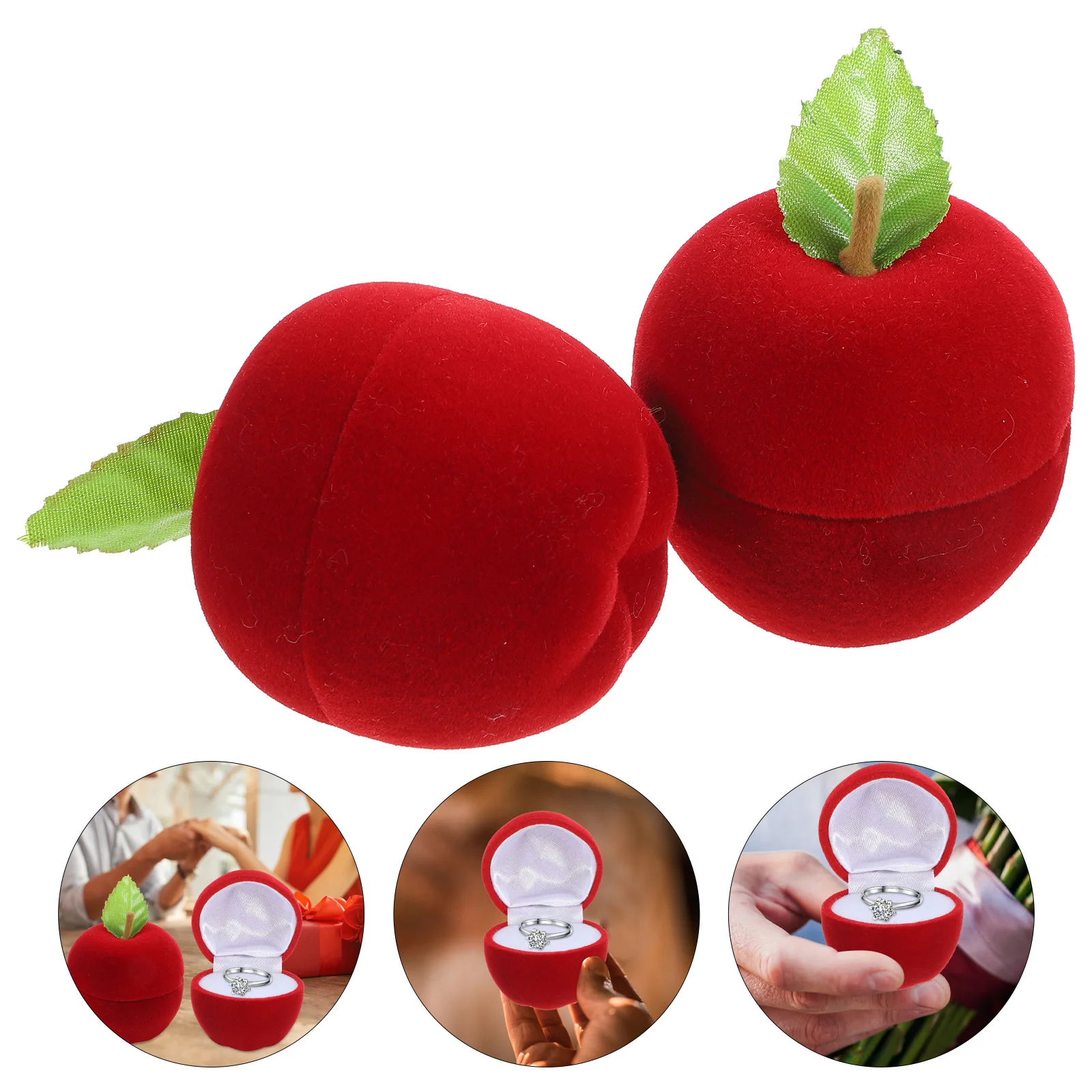 

2Pcs Gift Packaging Box Durable Jewelry Case Fashion Ring Storage Box Portable Small Jewelry Organizer Practical Style for Women