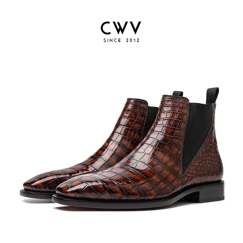 CWV crocodile boots male shoes fashion