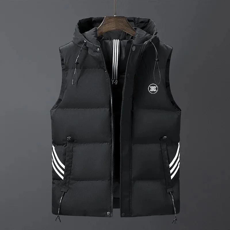 

Golf Wear Men's Vest Winter golf Waistcoat Hooded luxury Fashion Down Cotton Golf Jacket Thicken Warm Men's Vest golf Coats 골프웨어