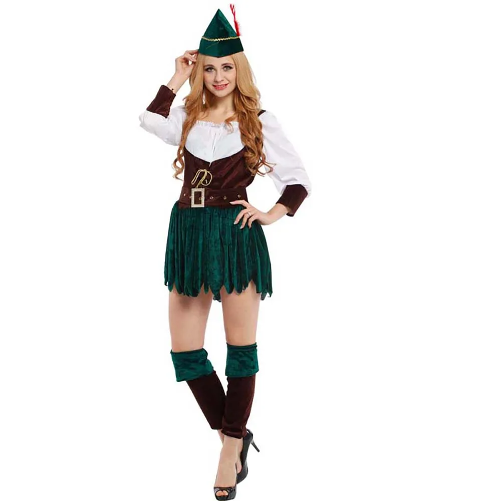 Carnival Halloween Forest Prince Hunter Cosplay Clothes Adult Man Robin Hood Peter Pan Costumes