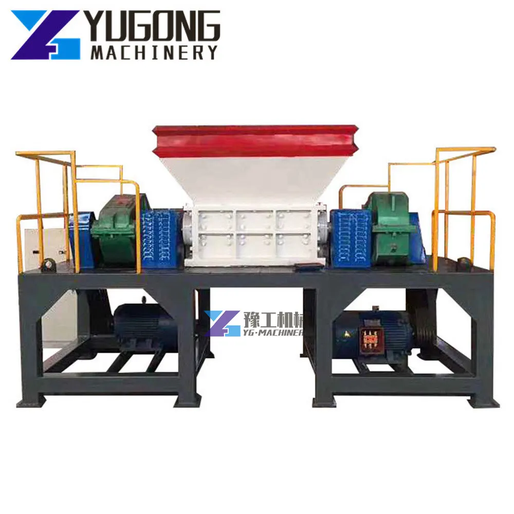 Old Tire Shredding Machine Rubber Crushing Shredder Manufacturer Garden Machinery Wood Chipper Tire Cutting Machine