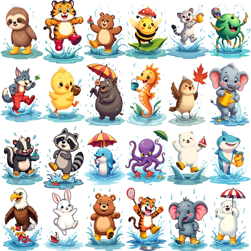 

28 шт., временные татуировки с изображением животных, водонепроницаемые долговечные наклейки на тело, милые животные, мультфильм для плеч