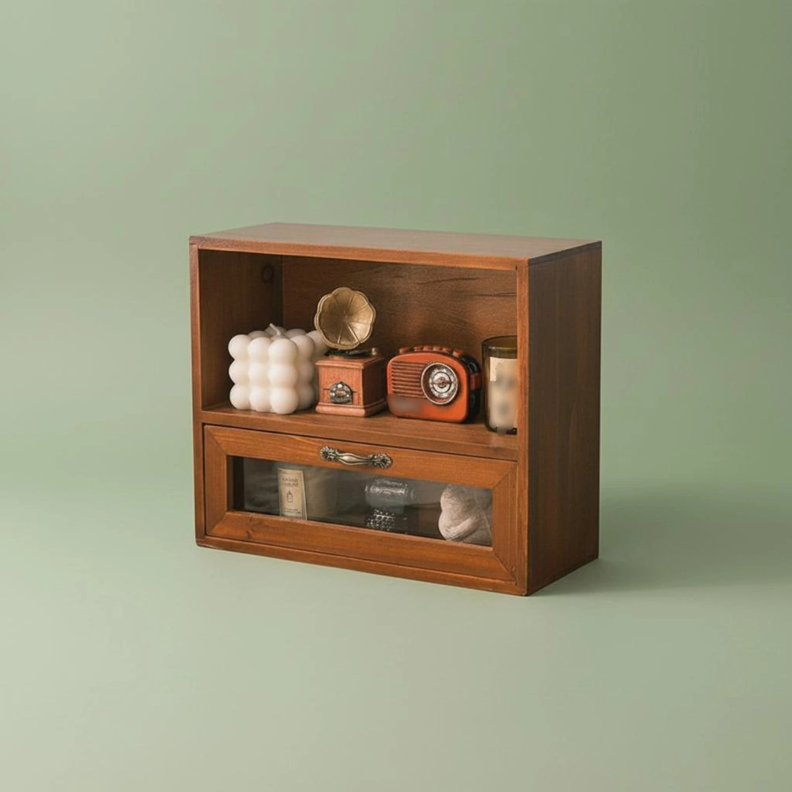 

Wood Desktop Organizer Vintage Design Countertop Organizer Wooden Storage Cabinet Easy to Clean Desk Storage Box Fully Assembled