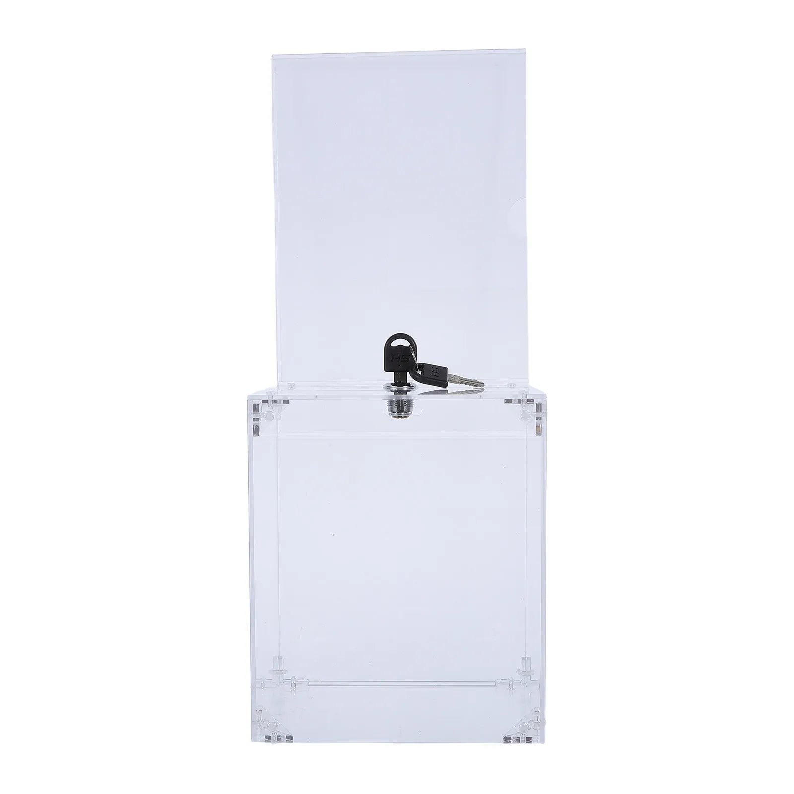Acrylic Clear Donation Box For Hotel Front Desk Church Organ Lock Lockable Ballot Slot Charity Voting Fundraising