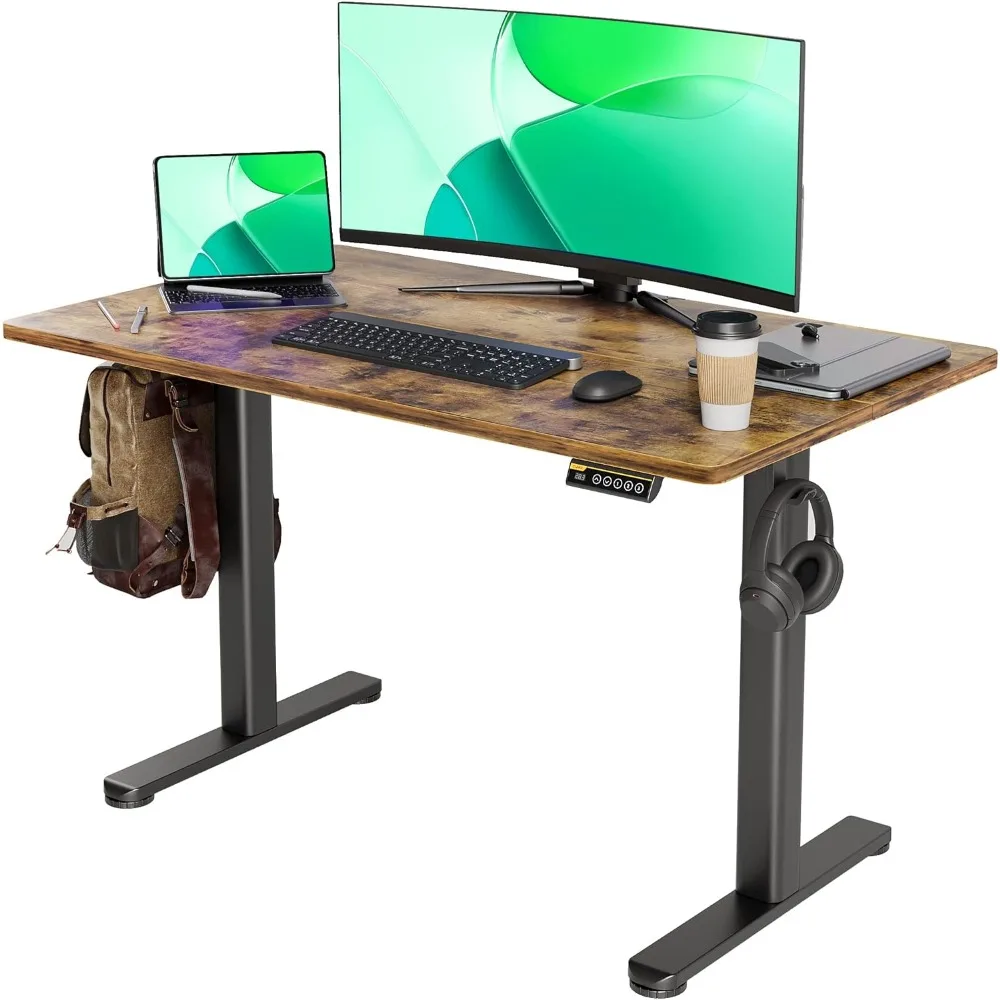 Electric Standing Desk, Adjustable Height Stand up Desk, 48x24 Inches Sit Stand Home Office Desk with Splice Board,