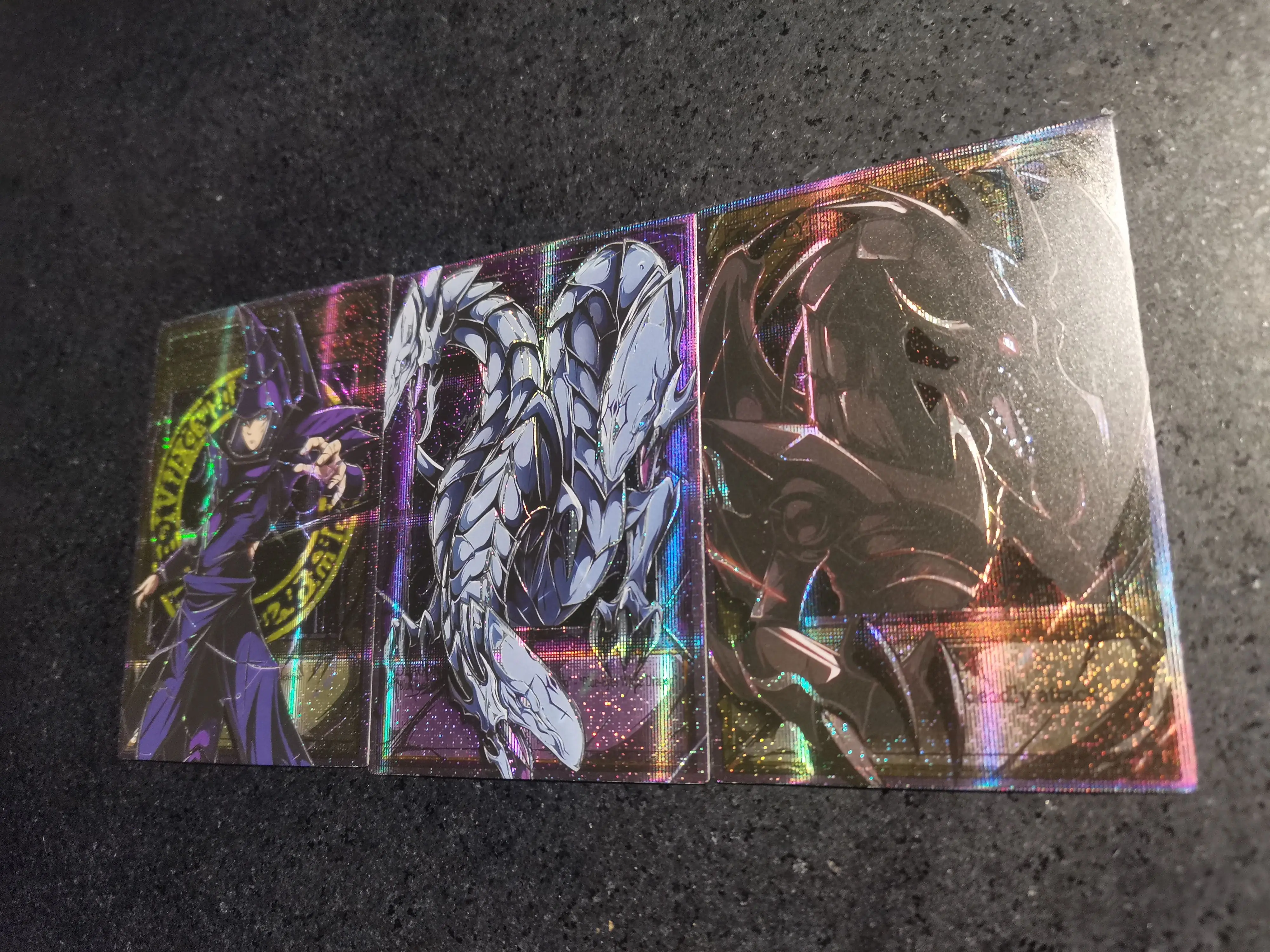 3pcs/set Diy Yu-Gi-Oh!  Blue-Eyes White Dragon Self Control Collect Signature Trading Flash Card Anime Cartoon Gift