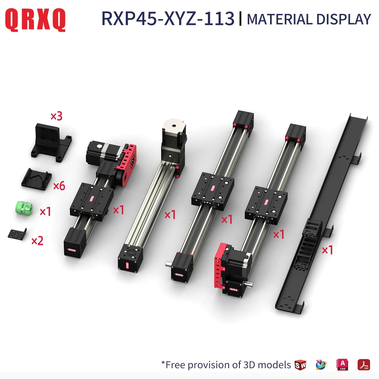 QRXQ RXP45-XY-113 XYZ Gantry Type Three Axis Linear Guide Robot Machine Portal Frame Three-axis Automatic Glue Dispensing Robot