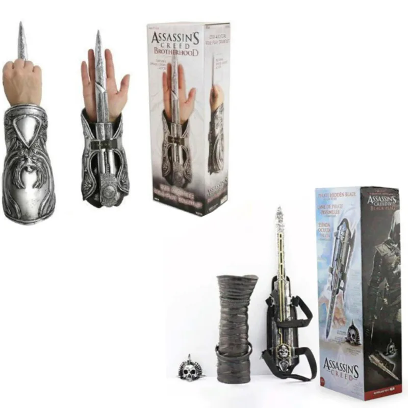 Assassin's Creed Ezio Cosplay Props Sword In The Sleeve Action Figure 1:1 Edward James Kenway Game Model Toys