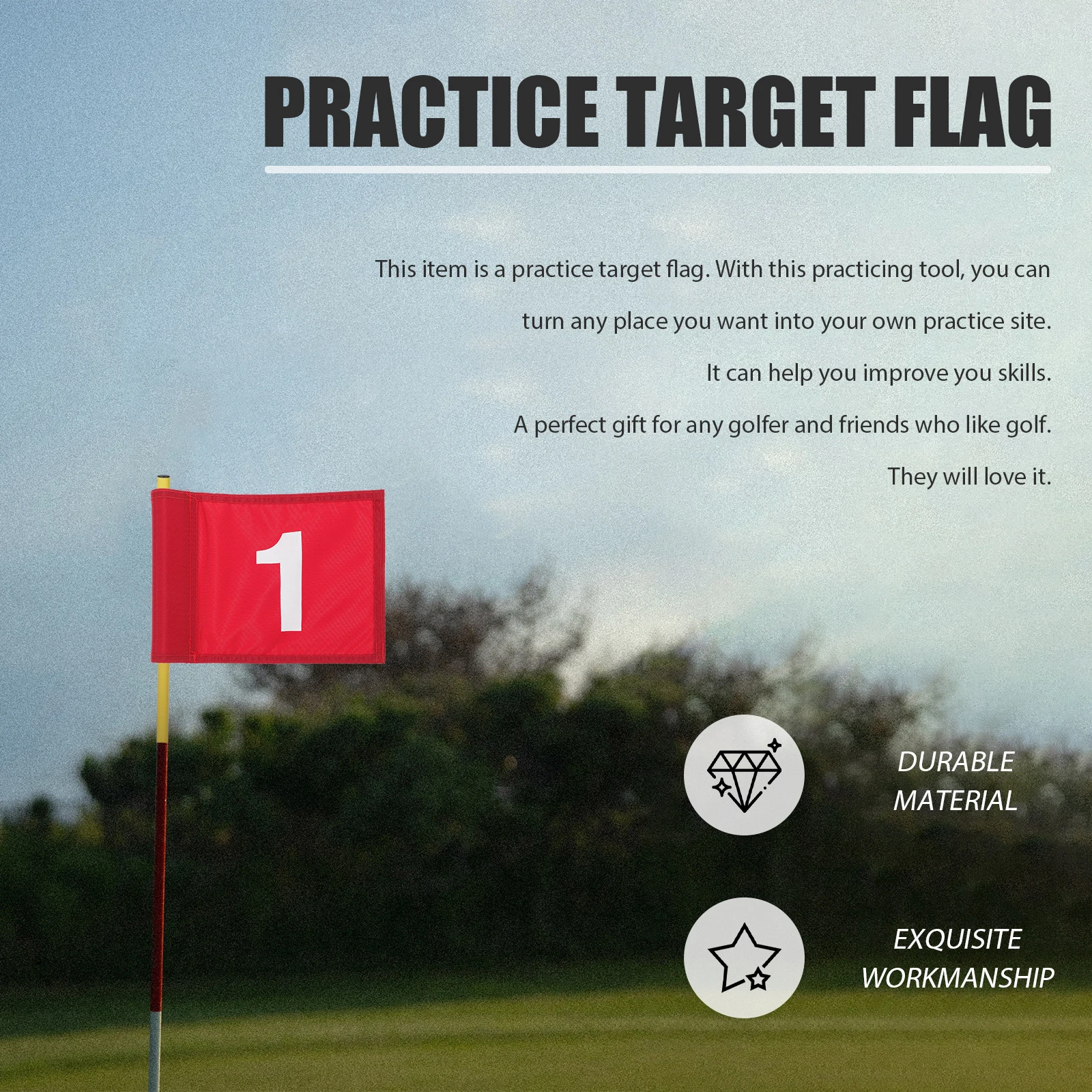 

Premium Golfing Flag Portable Training Prop Durable Nylon Golf Course Target Flags High Visibility For Outdoor Lawn Professional