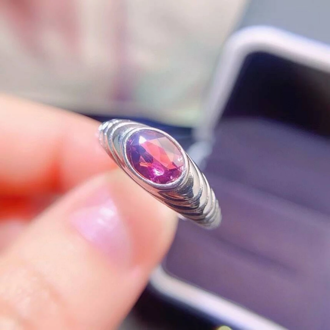 KJJEAXCMY New Jewelry Natural Women's Tourmaline Ring 925 silver inlay Colorful and splendid High clarity supports detection