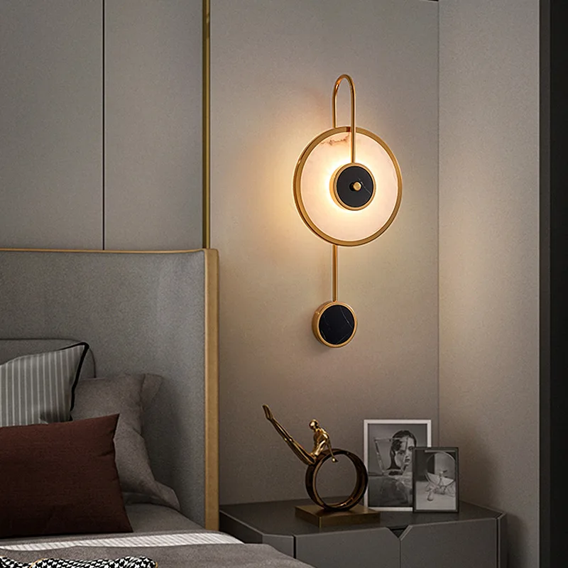 Cross-border Daifa Marble Wall Lamp Home Living Room Bedroom Bedside LED Light Hotel Villa Corridor Light Luxury