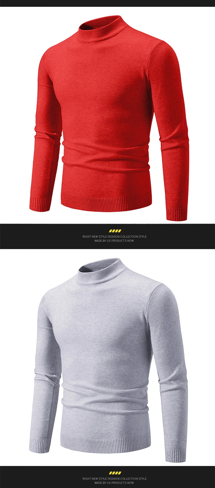 Neue Herbst Winter Designer Mode Hälfte Rollkragen Gestrickte Pullover Hohe Qualität Mens Casual Einfarbig Warme Frauen Pullover – Detail 14
